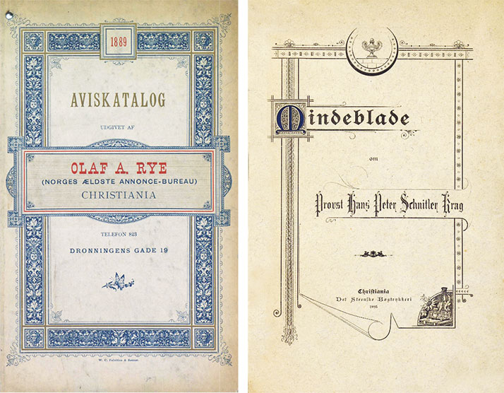 Examples of historicist and artistic typography.