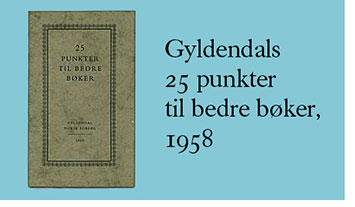 Gyldendals 25 punkter for bedre bøker, av 1958