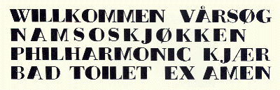 Eksempler på bruk av Norges-alfabetet