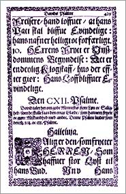 En side av Davids Psalter, trykt av Tyge Nielssøn i 1632.