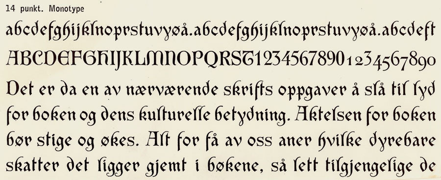 Fabritius-skriften i Fabritius' skriftprøve.