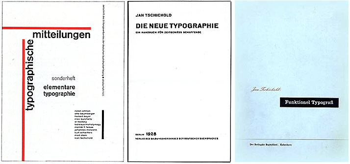 Tre av Jan Tschicholds utgivelser