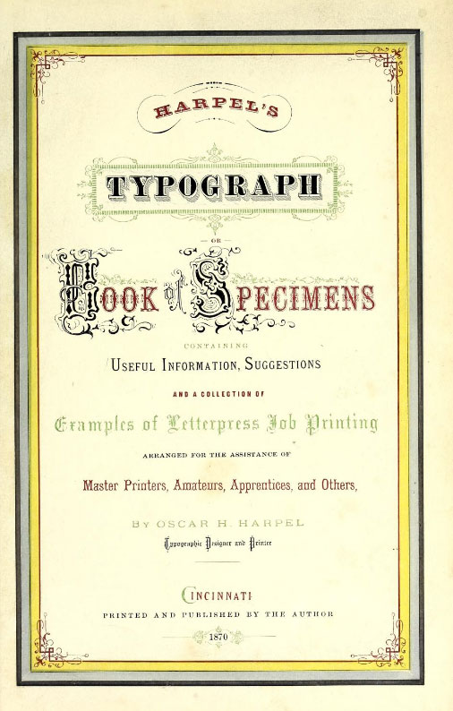 Tittelsida til Harpel's Typograph.