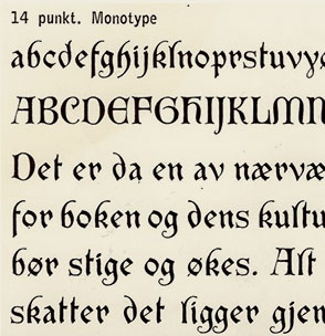 Eksempel på Fabritius-skriften.