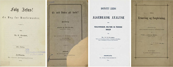 Fire bøker trykt på Steenske forlag